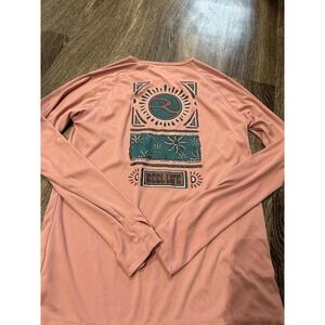 Reel Life Long Sleeve Rash Guard Sun Shirt Coral Medium M Fishing Beach
